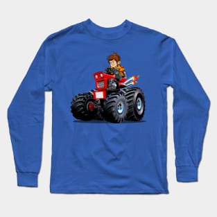 Cartoon Tractor Long Sleeve T-Shirt